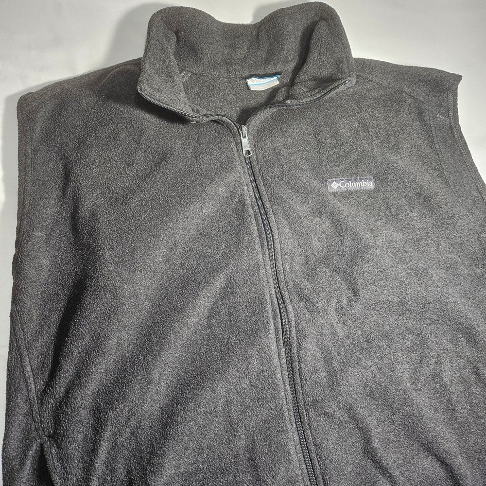 Columbia Steens Mountain Fleece Vest Mens XXL Gray Full Zip AM1535 Outdoor